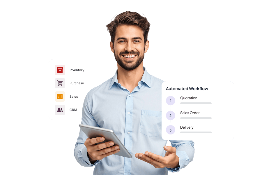 Automated sales workflow from quotation to delivery in industry specific Odoo ERP solutions