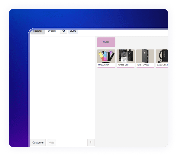 Point of sale interface in Odoo Retail Vapes ERP for vape product checkout and billing.