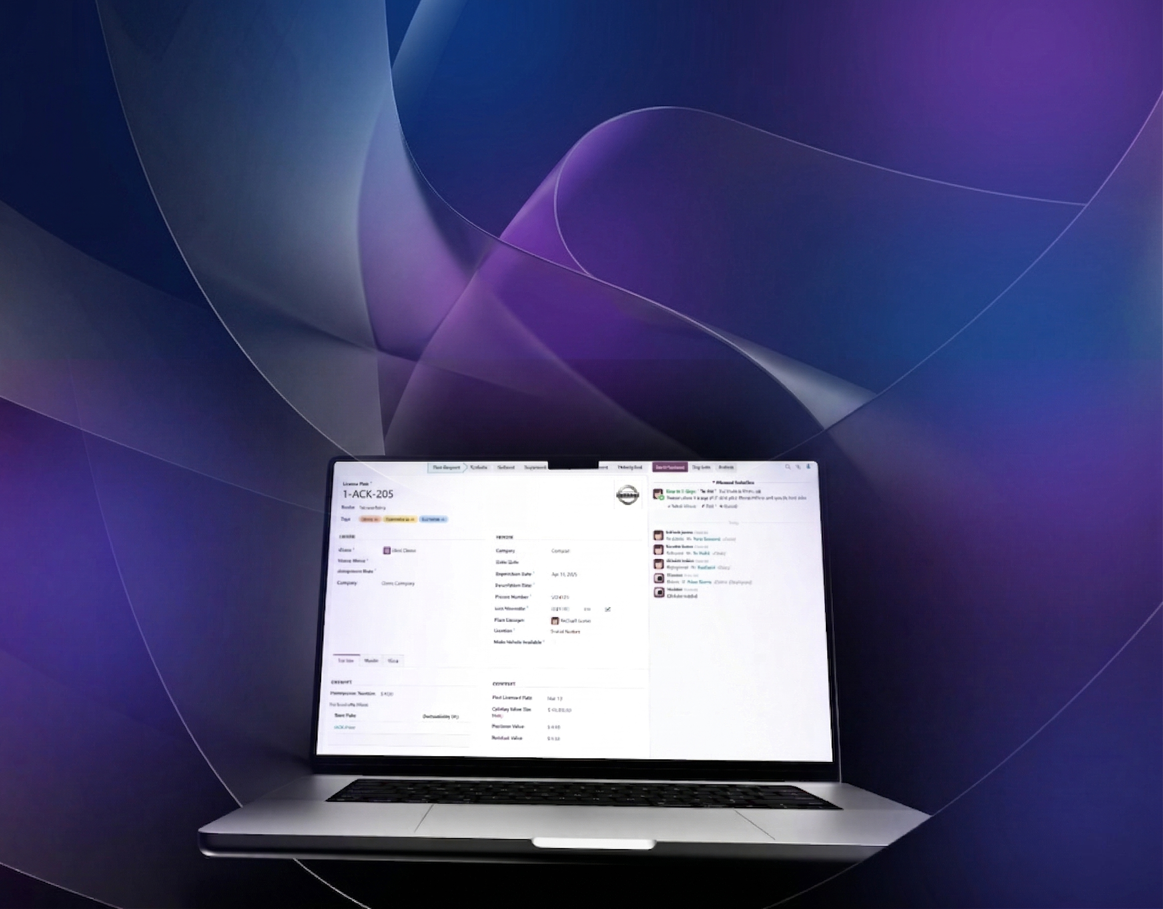 Vehicle profile and contract management powered by Automobile ERP Solution.
