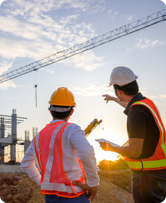 Site operations tracked in Construction ERP Solution for workforce and procurement management.
