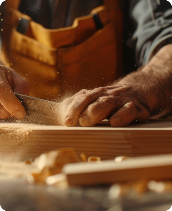 Woodworking operations managed with Furniture Business ERP for production and order tracking.