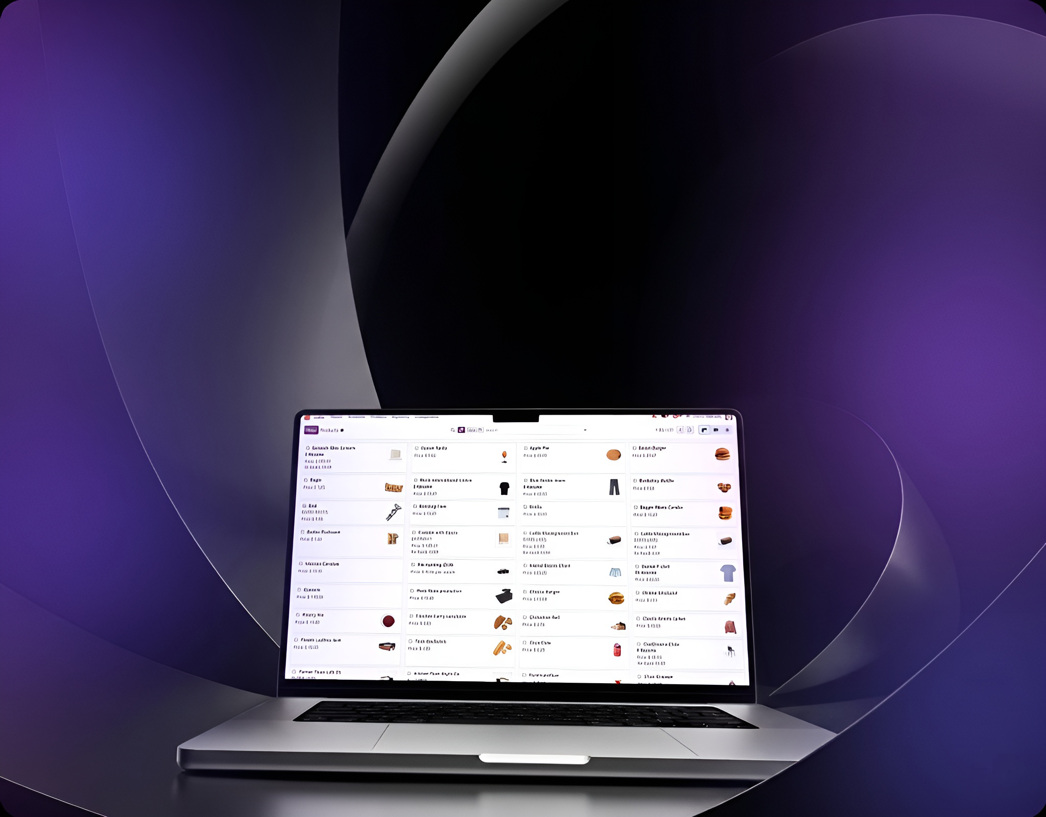 Digital product catalog displayed through Furniture Business ERP for retail management.