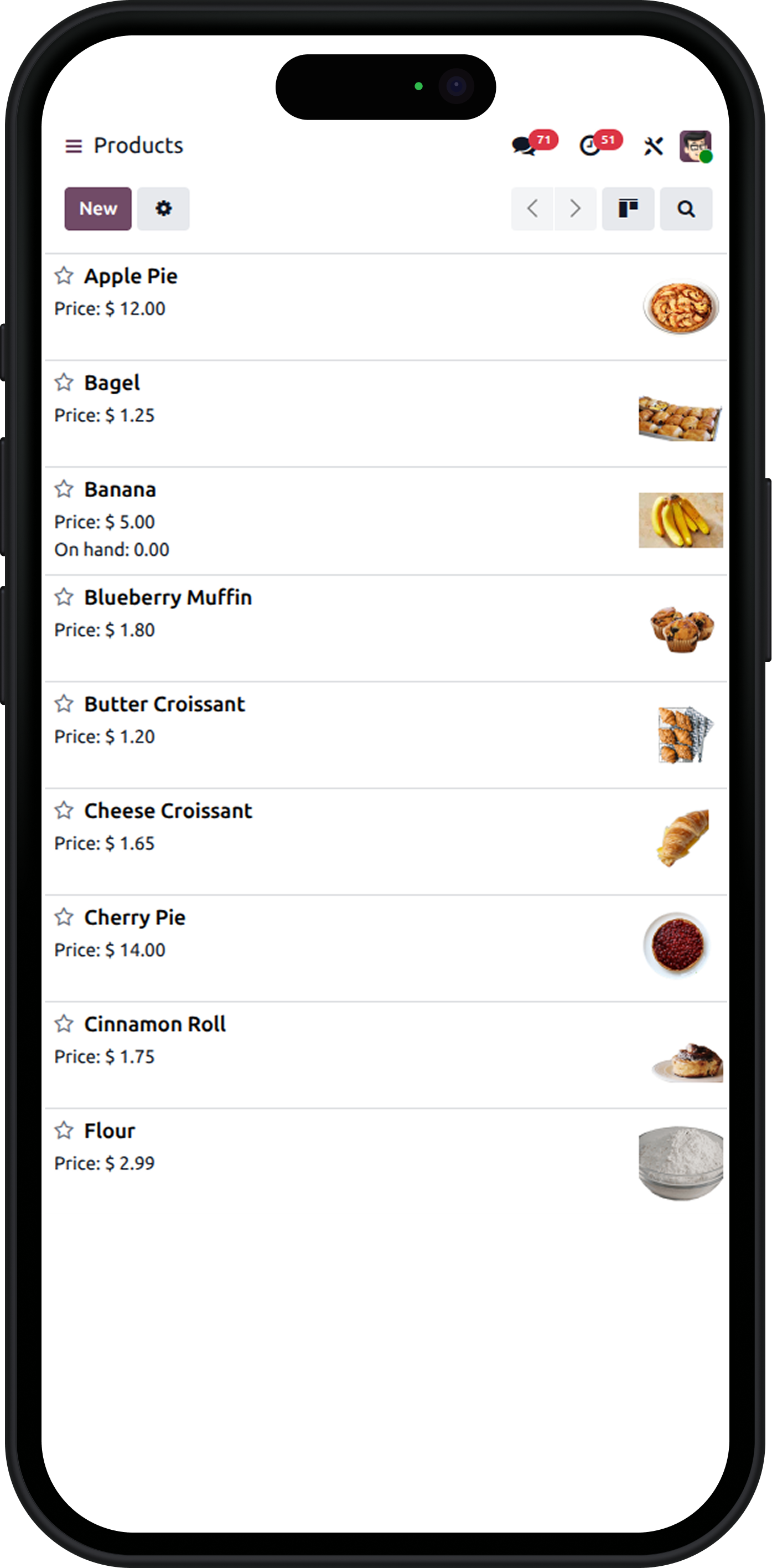 Product catalog in Odoo Grocery Solution for managing grocery inventory and pricing.