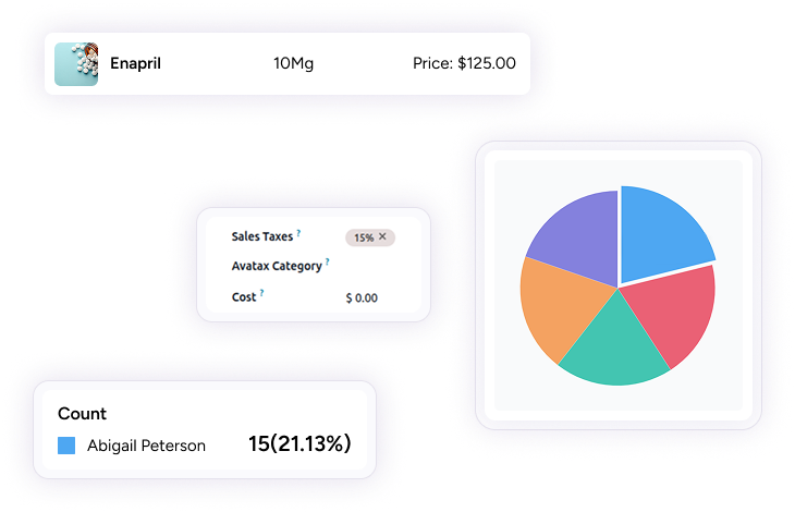 Pharmacist managing medicine inventory with Pharmacy ERP Solution for stock and pricing insights.