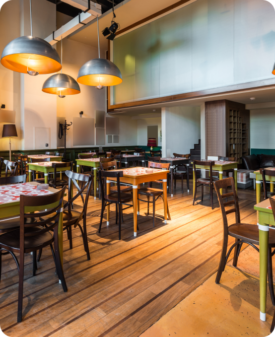 KRestaurant seating area displayed with session sales data in Restaurant Management Software